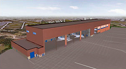 Brunswick, Maine hangar rendering