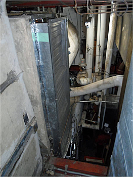Air-Handling Unit in the Renwick Gallery before renovation showing its age and poor accessibility